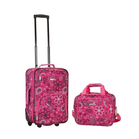 Fox Luggage Rockland 2 Pc Pink Bandana Luggage Set F102-PINKBANDANA